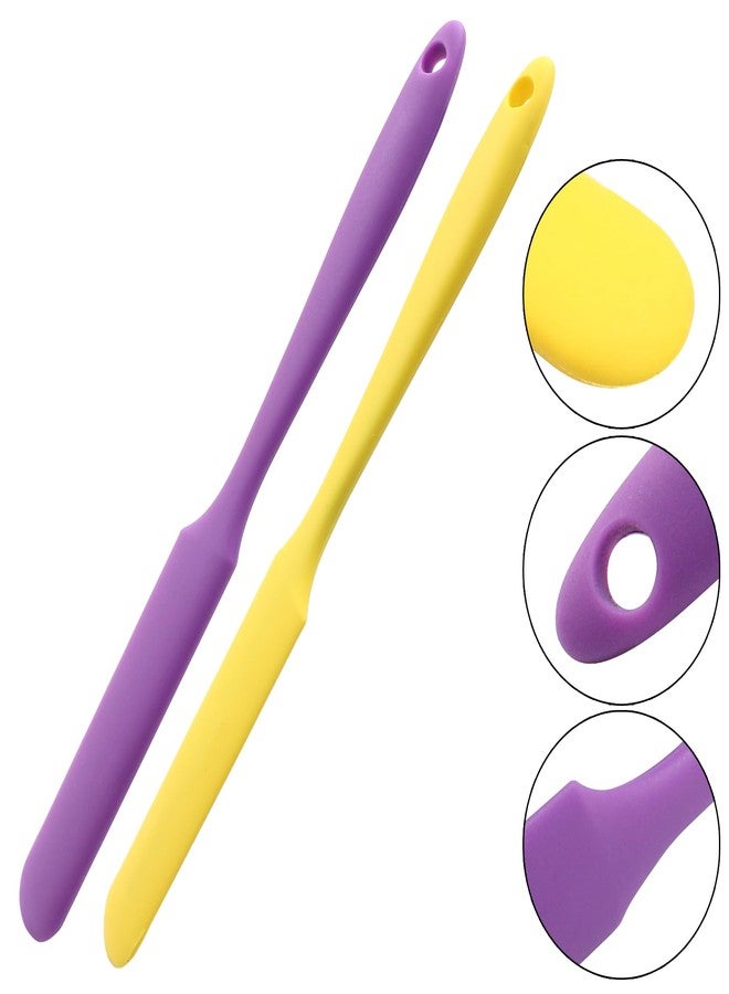 Coufce 3 Pieces Silicone Waxing Spatula Non Stick Wax Spatulas Resin Popsicle Sticks Hair Removal Waxing Applicator Non-Stick Kitchen Scraper (Orange, Yellow, Purple) - Image 4